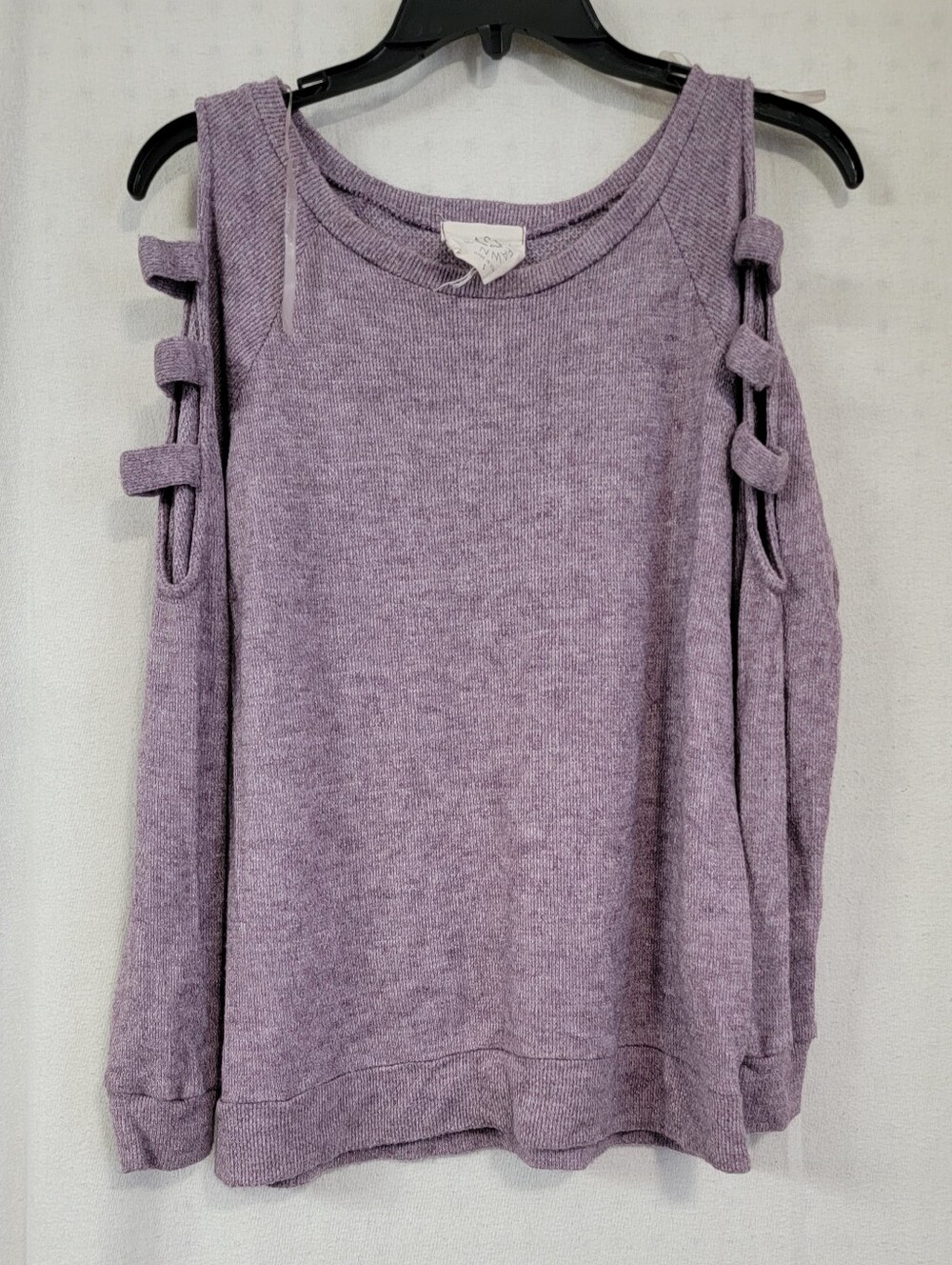 Fantastic Fawn Lavender Cold-Shoulder Knit Sweatshirt